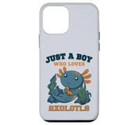 Just A Boy Who Loves Axolotls Cute Salamandre Dinosaure Bleu Coque pour iPhone 12 Mini