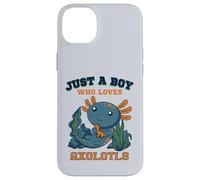 Just A Boy Who Loves Axolotls Cute Salamandre Dinosaure Bleu Coque pour iPhone 14 Plus