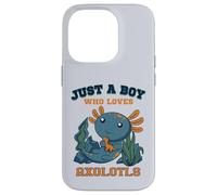 Just A Boy Who Loves Axolotls Cute Salamandre Dinosaure Bleu Coque pour iPhone 14 Pro