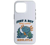 Just A Boy Who Loves Axolotls Cute Salamandre Dinosaure Bleu Coque pour iPhone 16 Pro