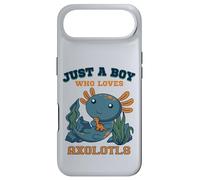 Just A Boy Who Loves Axolotls Cute Salamandre Dinosaure Bleu Coque pour iPhone Air
