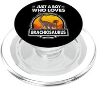 Just A Boy Who Loves Brachiosaurus Funny Dinosaur PopSockets PopGrip pour MagSafe