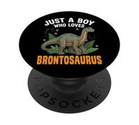 Just A Boy Who Loves Brontosaurus Garçon PopSockets PopGrip Adhésif