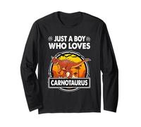 Just A Boy Who Loves Carnotaurus Funny Dinosaur Prehistoric Manche Longue