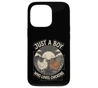 Just A Boy Who Loves Chickens Retro Farm Blueprint Livestock Coque pour iPhone 13 Pro