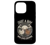 Just A Boy Who Loves Chickens Retro Farm Blueprint Livestock Coque pour iPhone 14 Pro Max