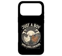 Just A Boy Who Loves Chickens Retro Farm Blueprint Livestock Coque pour iPhone 17 Pro Max