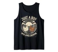 Just A Boy Who Loves Chickens Retro Farm Blueprint Livestock Débardeur
