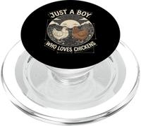 Just A Boy Who Loves Chickens Retro Farm Blueprint Livestock PopSockets PopGrip pour MagSafe