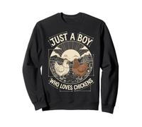 Just A Boy Who Loves Chickens Retro Farm Blueprint Livestock Sweatshirt
