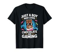 Just A Boy Who Loves Chocolate and Gaming Gamer Boy Kid T-Shirt