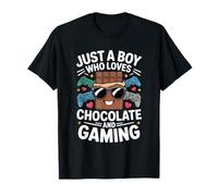 Just A Boy Who Loves Chocolate and Gaming Gamer Boy Kid T-Shirt