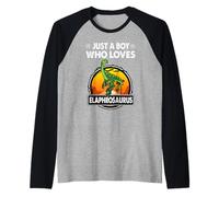 Just A Boy Who Loves Elaphrosaurus Dinosaur Prehistoric Manche Raglan