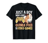 Just a Boy Who Loves Guinea Pigs and Video Games Gaming T-Shirt