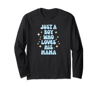 Just a Boy Who Loves His Mama Cute Family Loving Tees Mugs Manche Longue