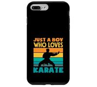 Just A Boy Who Loves Karate Retro Sunset Fighter Karaté Coque pour iPhone 7 Plus/8 Plus