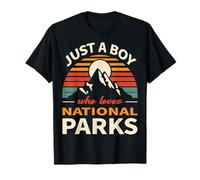 Just A Boy Who Loves National Parks Rétro Nature Vintage T-Shirt