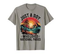 Just A Boy Who Loves National Parks Retro Vintage Nature T-Shirt