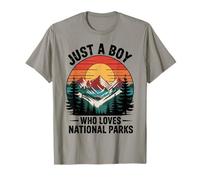 Just A Boy Who Loves National Parks Retro Vintage Nature T-Shirt