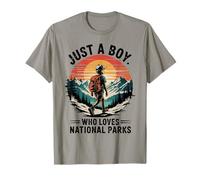 Just A Boy Who Loves National Parks Retro Vintage Nature T-Shirt