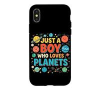 Just A Boy Who Loves Planets Système Solaire Astronomie Espace Coque pour iPhone X/XS
