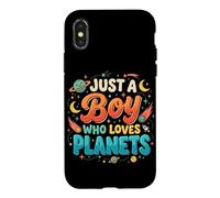 Just A Boy Who Loves Planets Système Solaire Astronomie Espace Coque pour iPhone X/XS
