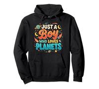 Just A Boy Who Loves Planets Système Solaire Astronomie Espace Sweat à Capuche