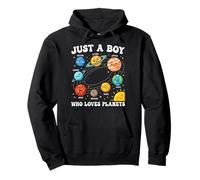 Just A Boy Who Loves Planets Système Solaire Astronomie Espace Sweat à Capuche