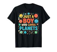 Just A Boy Who Loves Planets Système Solaire Astronomie Espace T-Shirt
