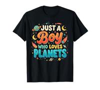 Just A Boy Who Loves Planets Système Solaire Astronomie Espace T-Shirt