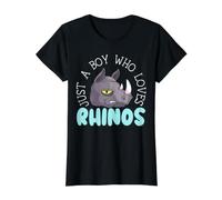 Just A Boy Who Loves Rhinocéros Wildlife Animal T-Shirt Graphique avec Valeur