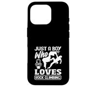 Just A Boy Who Loves Rock Climbing Kids Climbber Coque pour iPhone 16 Pro
