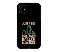 Just A Boy Who Loves Roller Coasters Design Parc à thème Coque pour iPhone 11