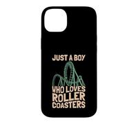 Just A Boy Who Loves Roller Coasters Design Parc à thème Coque pour iPhone 14 Plus
