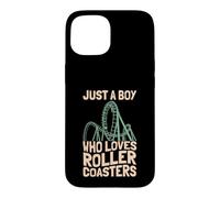 Just A Boy Who Loves Roller Coasters Design Parc à thème Coque pour iPhone 15