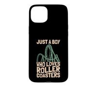 Just A Boy Who Loves Roller Coasters Design Parc à thème Coque pour iPhone 15 Plus