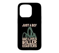Just A Boy Who Loves Roller Coasters Design Parc à thème Coque pour iPhone 15 Pro