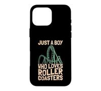 Just A Boy Who Loves Roller Coasters Design Parc à thème Coque pour iPhone 16 Pro Max