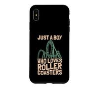 Just A Boy Who Loves Roller Coasters Design Parc à thème Coque pour iPhone XS Max