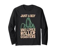 Just A Boy Who Loves Roller Coasters Design Parc à thème Manche Longue