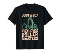 Just A Boy Who Loves Roller Coasters Design Parc à thème T-Shirt