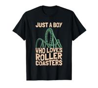 Just A Boy Who Loves Roller Coasters Design Parc à thème T-Shirt Graphique avec Valeur