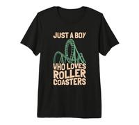 Just A Boy Who Loves Roller Coasters Design Parc à thème T-Shirt Haut de Gamme