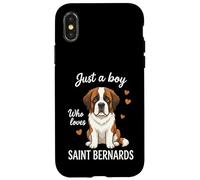 Just A Boy Who Loves Saint Bernard Coque pour iPhone X/XS