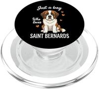 Just A Boy Who Loves Saint Bernard PopSockets PopGrip pour MagSafe