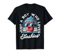 Just a Boy Who Loves Slushies Cool Fun Summer Slushy Drink T-Shirt