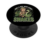Just A Boy Who Loves Snakes Serpent À Nez Retroussé PopSockets PopGrip Adhésif