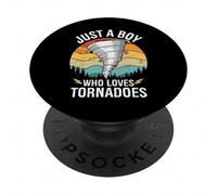 Just A Boy Who Loves Tornadoes Garçons Kids Tempête d'ouragan PopSockets PopGrip Adhésif