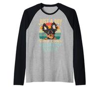 Just A Boy Who Loves Toy Terrier propriétaire de Chien rétro Manche Raglan