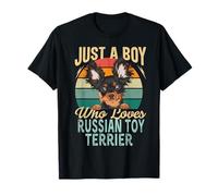 Just A Boy Who Loves Toy Terrier propriétaire de Chien rétro T-Shirt